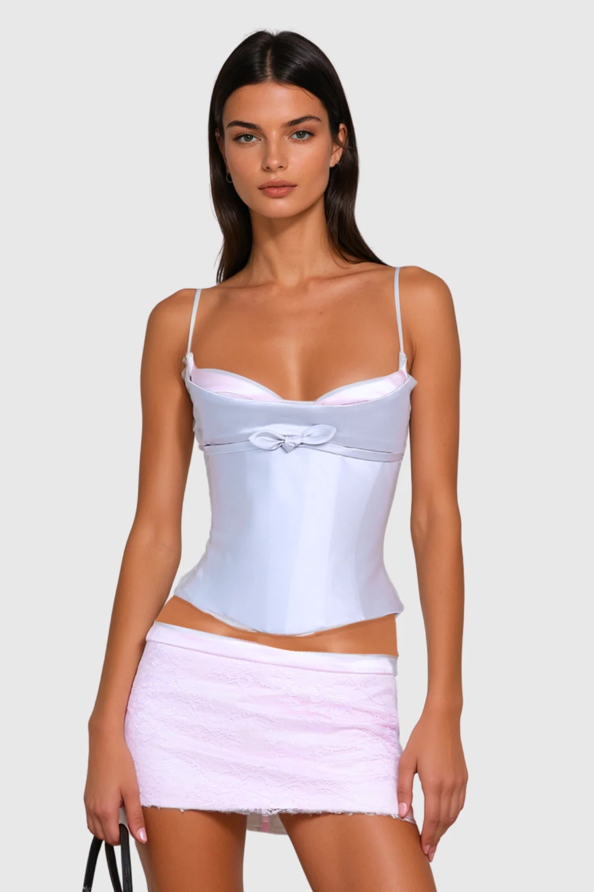 Bow satin set