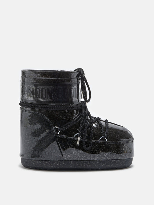 BLACK GLITTER MOON BOOTS