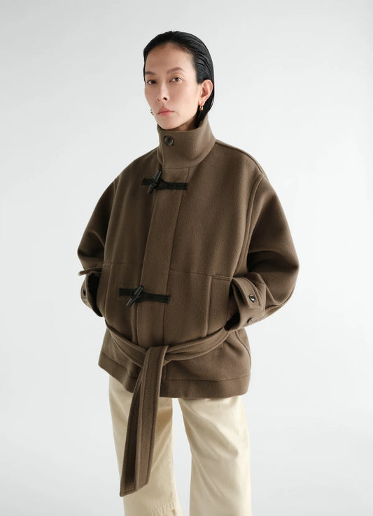 SHORT DUFFLE COAT IN DOUBLE WOOL